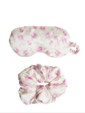 NWT Limited LoveShackFancy x Goody Sleep Mask & Scrunchie Set Ribbon Rosa Flora